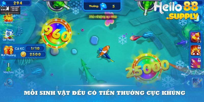 Mỗi loài sinh vật đều được trang bị tiền thưởng cực khủng